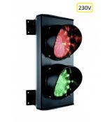 ASF Semafor dvojkomorový, červená/zelená žiarovka E27, hlinikové telo, 230V, IP65